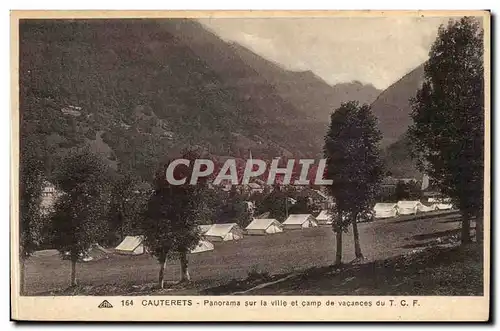 CAuterets Ansichtskarte AK Panorama sur la ville et camp de vacances