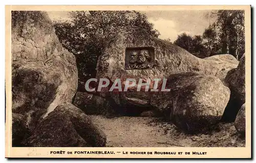 Foret de Fontainebleau Cartes postales le rocher de Rousseau et de Millet