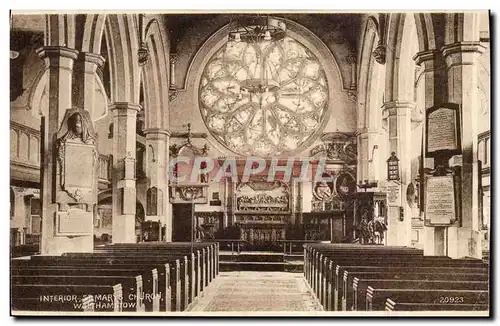 Great BRitain Cartes postales Interior St Marys church Walthamstow