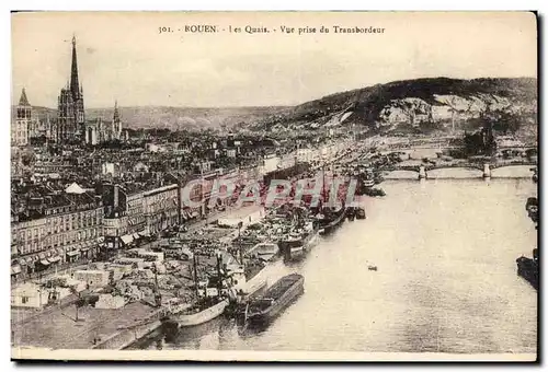 Rouen Ansichtskarte AK Les quais Vue prise du transbordeur