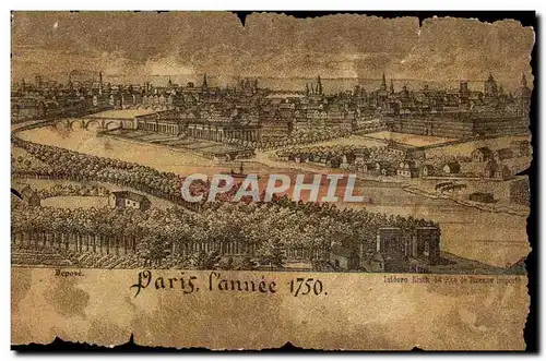 Paris Cartes postales L&#39annee 1750