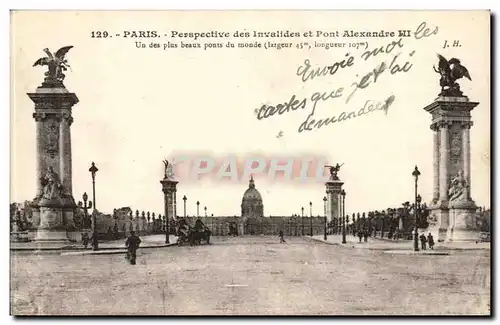 Paris Ansichtskarte AK Perspective des Invalides et pont Alexandre III