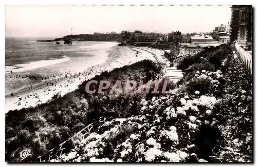 Biarritz Ansichtskarte AK Les Hortensias et la grande plage