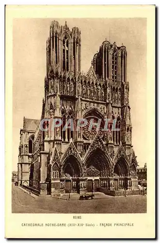 Reims Ansichtskarte AK La cathedrale Notre Dame Facade principale