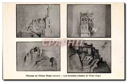 Ansichtskarte AK Maison de Victor Hugo Place des Vosges Les Rheinfels (dessin de Hugo)