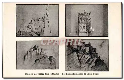 Cartes postales Maison de Victor Hugo Place des Vosges Les Rheinfels (dessin de Hugo)