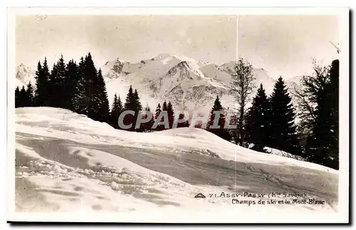 Ansichtskarte AK Assy PAssy Champs de ski et le Mont Blanc