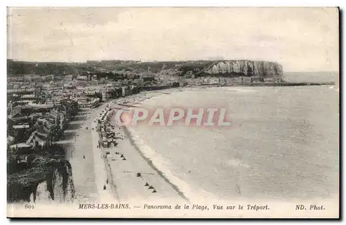 Cartes postales Mers les Bains Panorama de la plage Vue sur le Treport