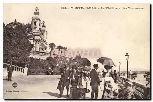 Ansichtskarte AK Monaco Monte Carlo Le theatre et les terrasses