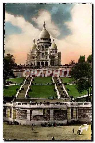 Paris Cartes postales Basilique du Sacre Coeur de Montmartre et les jardins