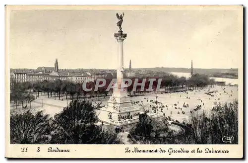 Bordeaux Cartes postales Le monument des Girondins et les Quinconces