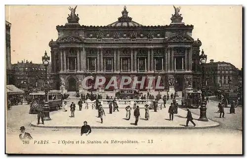 Paris Ansichtskarte AK Opera et la station du Metropolitain (automobiles)