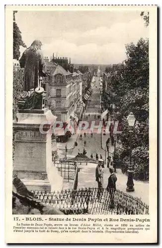 Blois Cartes postales Statue de Denis Papin et rue Denis Papin