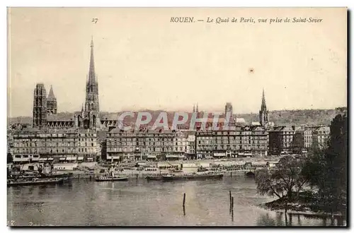 Rouen Cartes postales Le quai de Paris Vue prise de Saint SEver