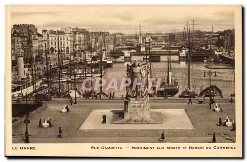 Le Havre Cartes postales Monument aux morts et bassin du commerce