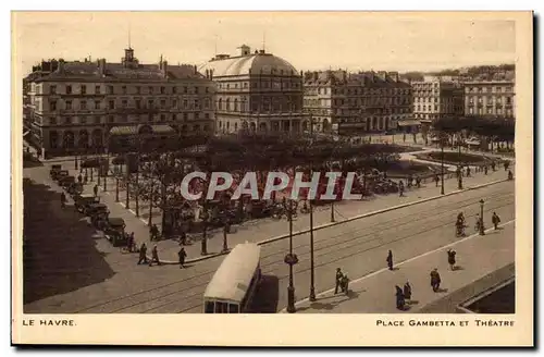 Le Havre Cartes postales Place Gambetta et theatre