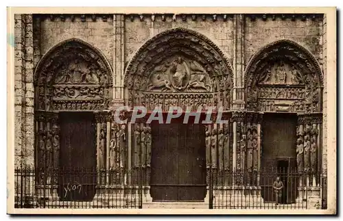 Cartes postales CAthedrale de Chartres Le grand portail