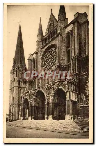 Cartes postales CAthedrale de Chartres Le portail sud et la vieille tour