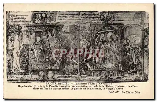 La Chaise Dieu Cartes postales Tapisseries d&#39Arras Representant Eve dans le paradis terrestre Miracle de la T