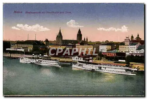 Allemagne Mainz Cartes postales Rheinansicht mit Stadthalle und Dom