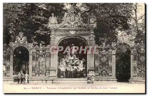 Nancy Ansichtskarte AK Fontaine d&#39Amphitrite par Guibal et grilles de Jean lamour