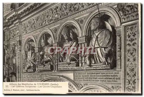 Cartes postales Abbaye des benedictins de Solesmes Les celebres sculptures Les quatre chapelains