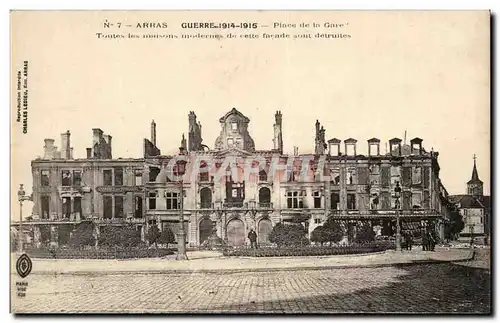 Arras Ansichtskarte AK Guerre 1914 1915 Place de la gare