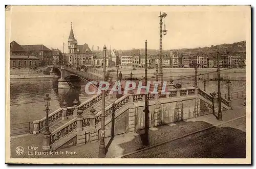 Belgie Belgique Liege Cartes postales Passerelle et la Poste