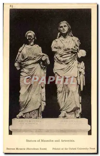 British Museum Ansichtskarte AK Statues of Mausolos and Artemisia