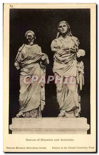 British Museum Cartes postales Statues of Mausolos and Artemisia
