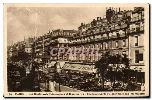 Paris Cartes postales Les boulevards Poissonniere et Montmartre