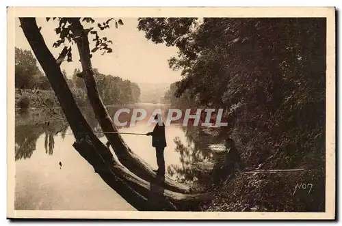 Limousin Ansichtskarte AK Partie de peche sur les bords de la Dordogne