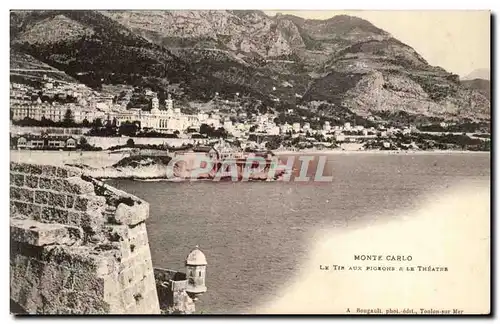 Monaco Monte CArlo Cartes postales Le tir aux pigeons et le theatre