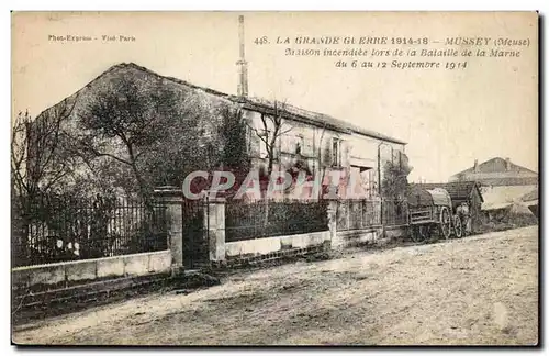 Mussey Ansichtskarte AK Maison incendiee lors de la bataille de la MArne du 6 au 12 septembre 1914