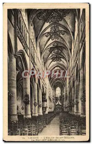 Lisieux Ansichtskarte AK L&#39eglise Saint Jacques La nef (15eme)