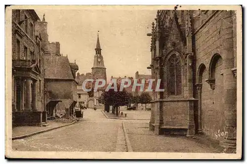 Dinan Ansichtskarte AK Place St Sauveur Tour de l&#39horloge