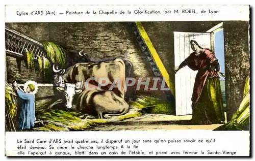 Eglise d&#39Ars Cartes postales Peinture de la chapelle de la glorification par M Borel de Lyon