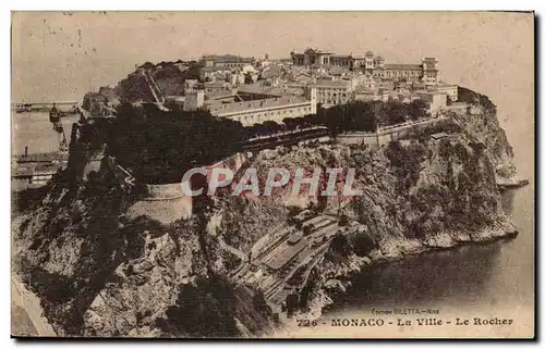 Monaco Cartes postales La ville Le rocher