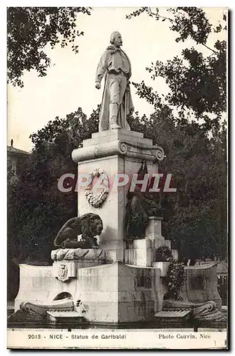 Nice Cartes postales Statue de Garibaldi (lion)