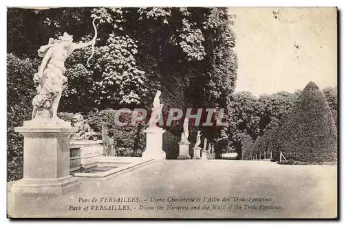 Parc de Versailles Cartes postales Diane chasseresse et l&#39allee des TRois Fontaines