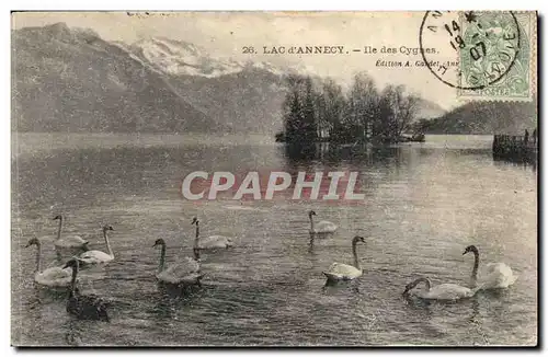 Lac d&#39Annecy Ansichtskarte AK Ile des cygnes (swan)