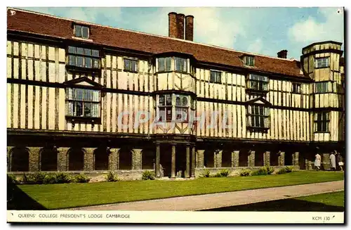 Grande Bretagne Cartes postales moderne Queen&#39s college president&#39s lodge cambridge