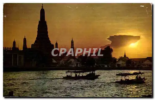 Thailande Thailand Moderne Karte Dawn at Wat Arun (temple of dawn)
