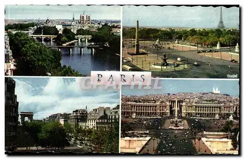 Paris Cartes postales La Seine et les ponts La concorde et la Tour Eiffel Champs Elysees