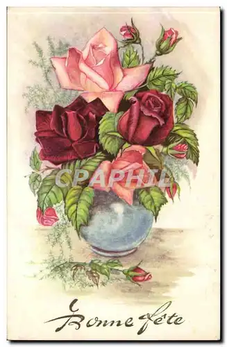 Cartes postales FAntaisie Bonne fete Fleurs