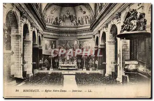 Bordeaux Ansichtskarte AK Eglise Notre Dame Interieur