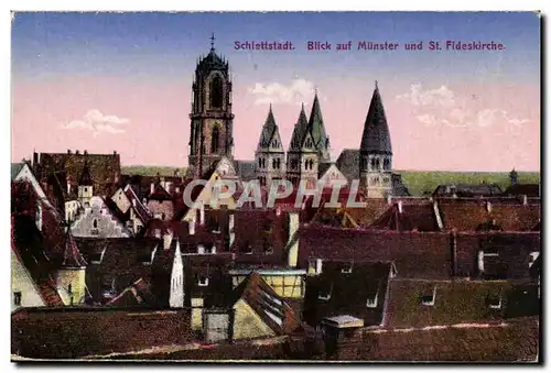 Schlettstadt Cartes postales Blick auf Munster und St Fiderskirche