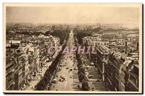 Paris Cartes postales L&#39avenue des Champs Elysees vue de l&#39arc de triomphe