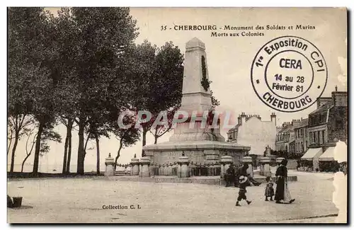 Cherbourg Ansichtskarte AK Monument des soldats et marins morts aux colonies