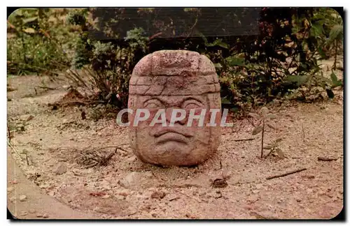 Mexique mexico Ansichtskarte AK Pieza arquelogica Museo La Venta Villahermosa tete olmeque